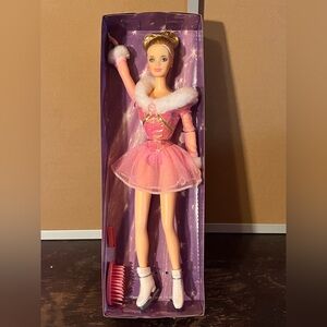 1998 Vintage Jewel Skating Barbie Pink Ice Figure Skater Doll with Accessories